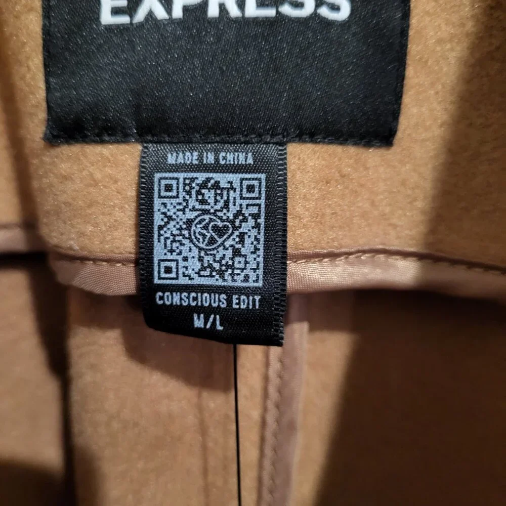 New Express wool poncho coat in BUTTERSCOTCH:M/L - Picture 5 of 10